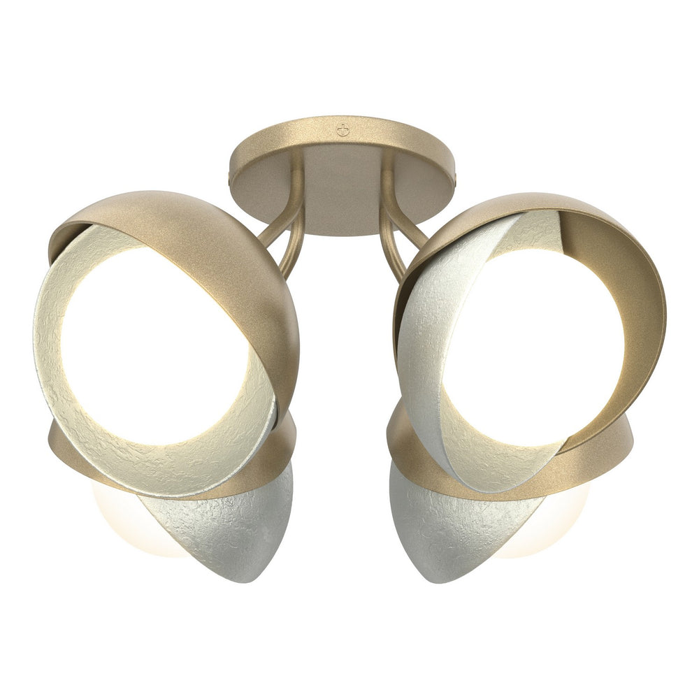 Hubbardton Forge - Four Light Semi-Flush Mount - Brooklyn - Soft Gold- Union Lighting Luminaires Decor