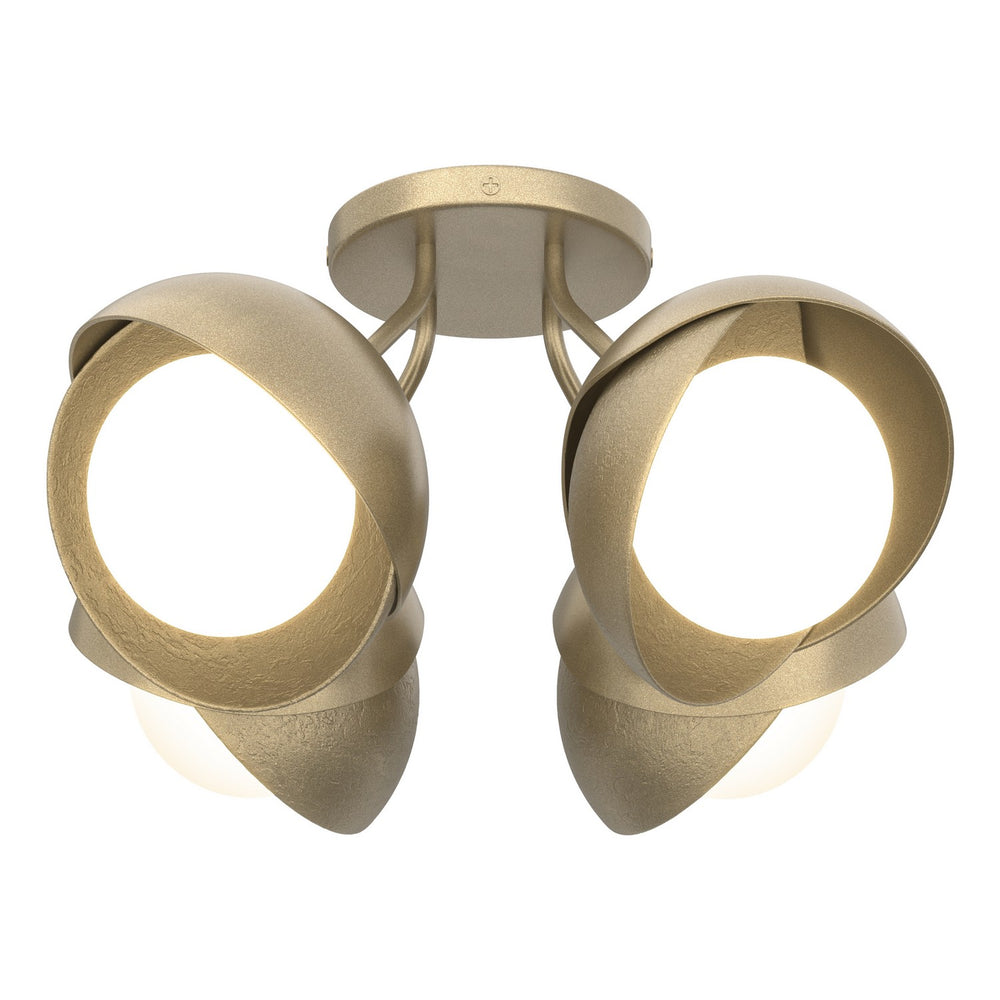 Hubbardton Forge - Four Light Semi-Flush Mount - Brooklyn - Soft Gold- Union Lighting Luminaires Decor