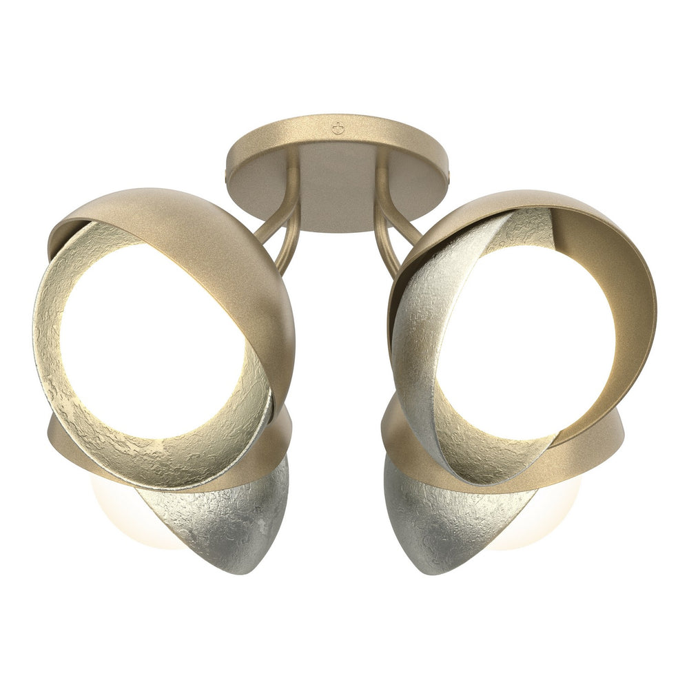 Hubbardton Forge - Four Light Semi-Flush Mount - Brooklyn - Soft Gold- Union Lighting Luminaires Decor