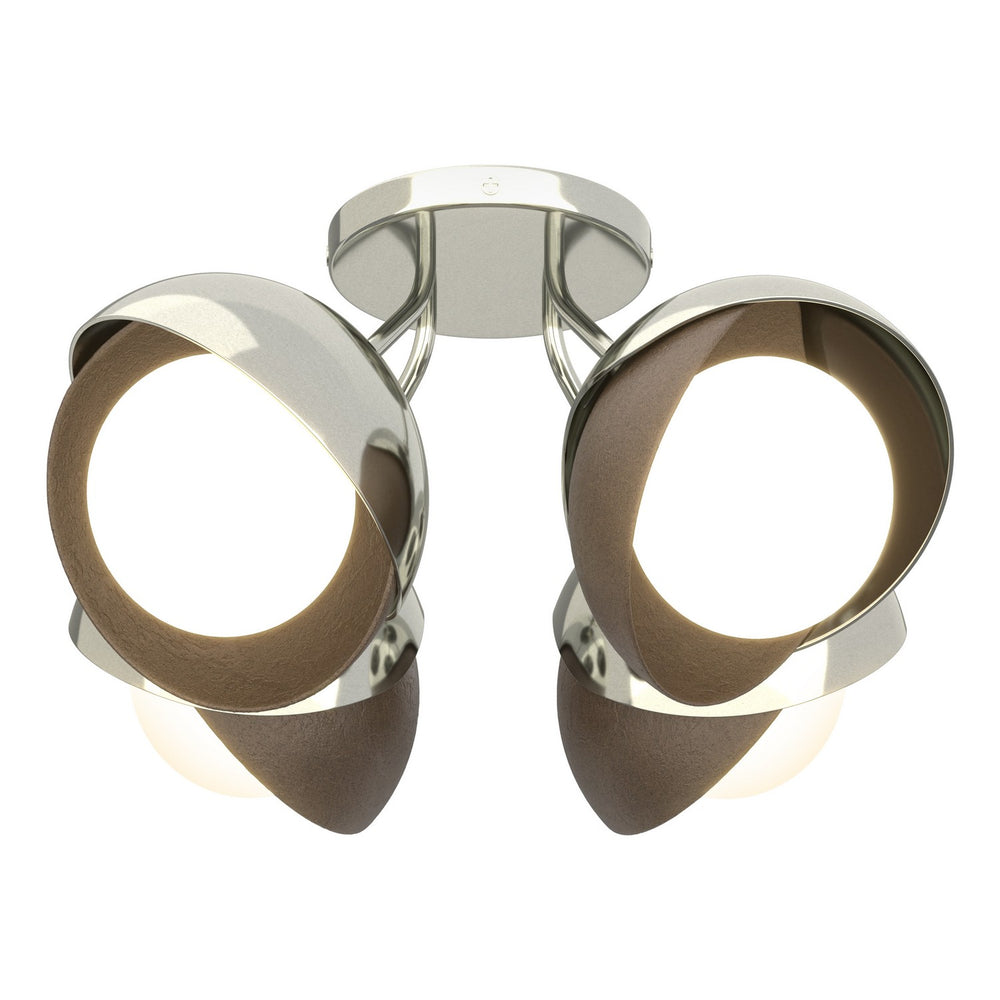 Hubbardton Forge - Four Light Semi-Flush Mount - Brooklyn - Sterling- Union Lighting Luminaires Decor