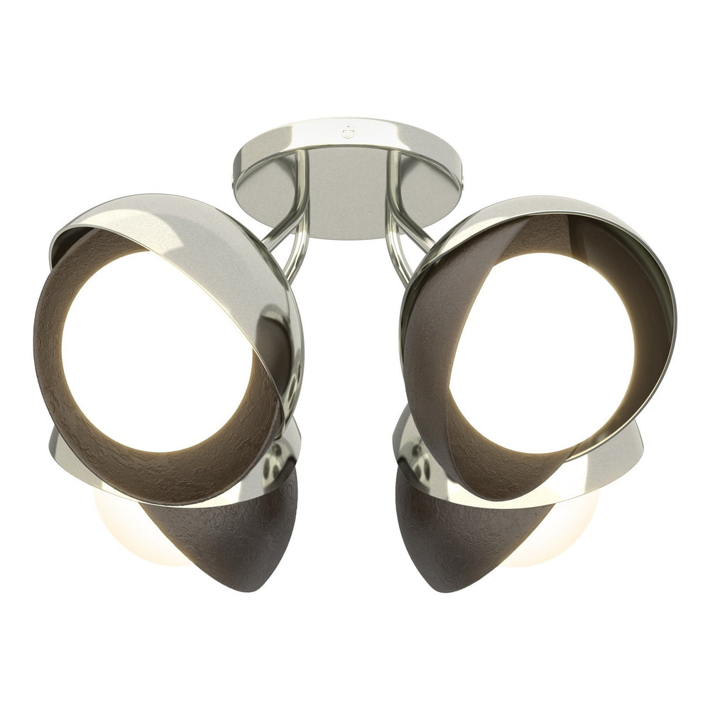 Hubbardton Forge - Four Light Semi-Flush Mount - Brooklyn - Sterling- Union Lighting Luminaires Decor