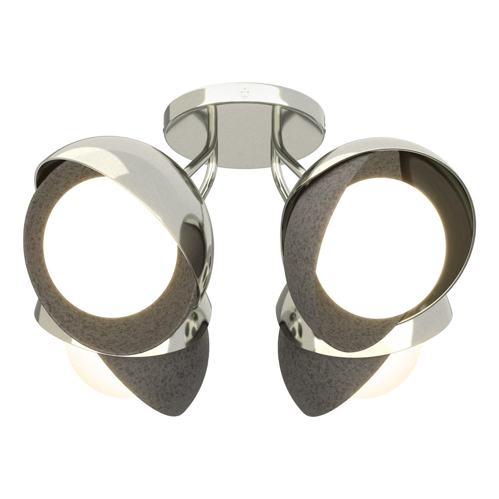 Hubbardton Forge - Four Light Semi-Flush Mount - Brooklyn - Sterling- Union Lighting Luminaires Decor