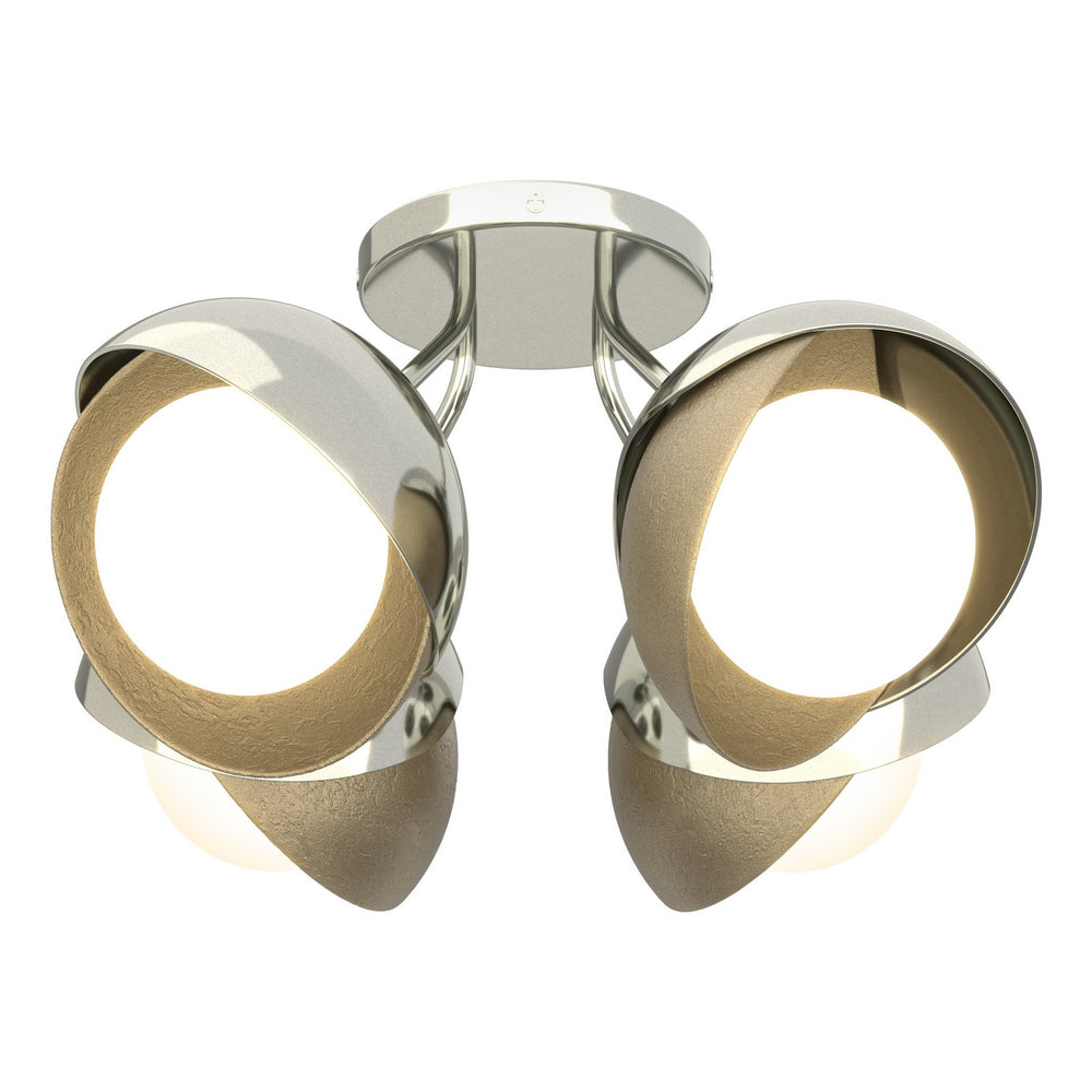 Hubbardton Forge - Four Light Semi-Flush Mount - Brooklyn - Sterling- Union Lighting Luminaires Decor