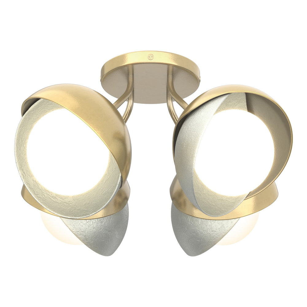 Hubbardton Forge - Four Light Semi-Flush Mount - Brooklyn - Modern Brass- Union Lighting Luminaires Decor