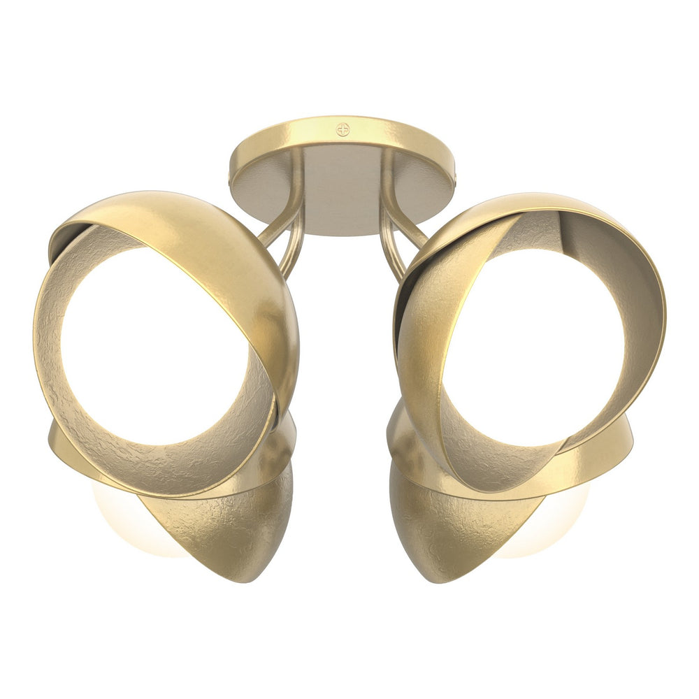 Hubbardton Forge - Four Light Semi-Flush Mount - Brooklyn - Modern Brass- Union Lighting Luminaires Decor