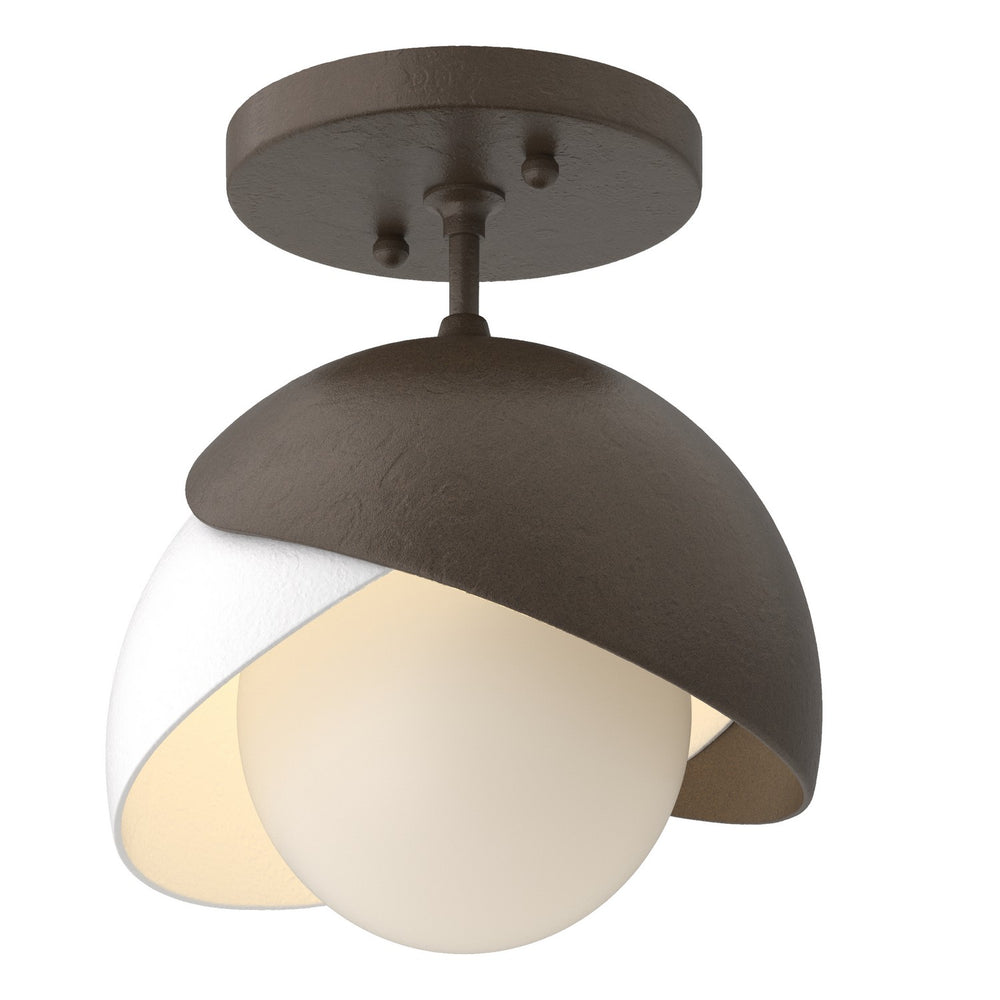 Hubbardton Forge - One Light Semi-Flush Mount - Brooklyn - Bronze- Union Lighting Luminaires Decor