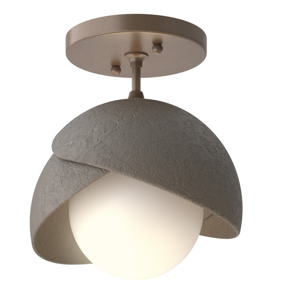 Hubbardton Forge - One Light Semi-Flush Mount - Brooklyn - Bronze- Union Lighting Luminaires Decor