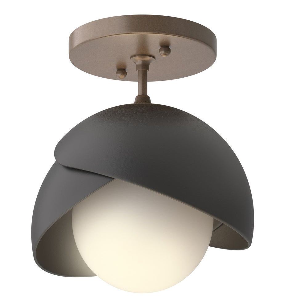Hubbardton Forge - One Light Semi-Flush Mount - Brooklyn - Bronze- Union Lighting Luminaires Decor