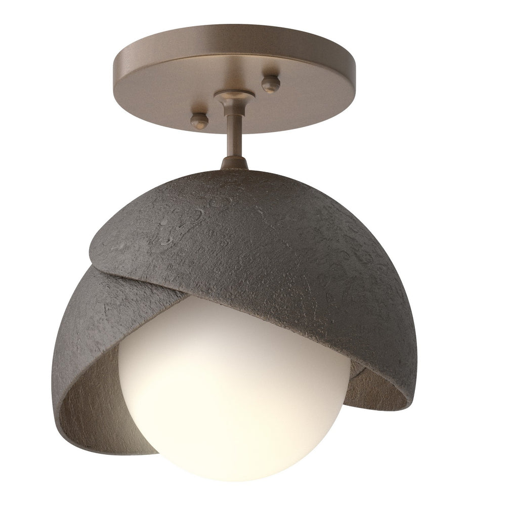 Hubbardton Forge - One Light Semi-Flush Mount - Brooklyn - Bronze- Union Lighting Luminaires Decor