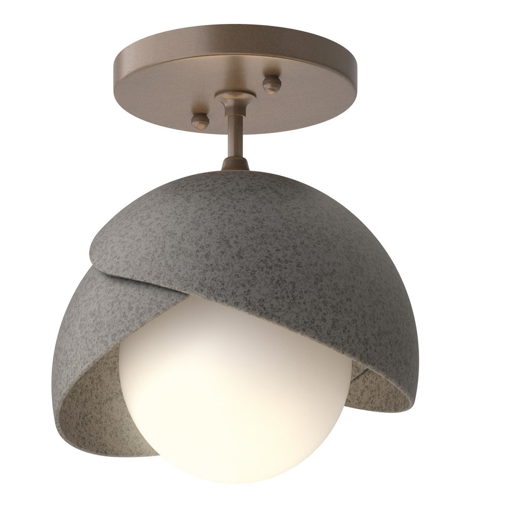 Hubbardton Forge - One Light Semi-Flush Mount - Brooklyn - Bronze- Union Lighting Luminaires Decor