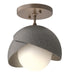 Hubbardton Forge - One Light Semi-Flush Mount - Brooklyn - Bronze- Union Lighting Luminaires Decor