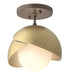 Hubbardton Forge - One Light Semi-Flush Mount - Brooklyn - Bronze- Union Lighting Luminaires Decor