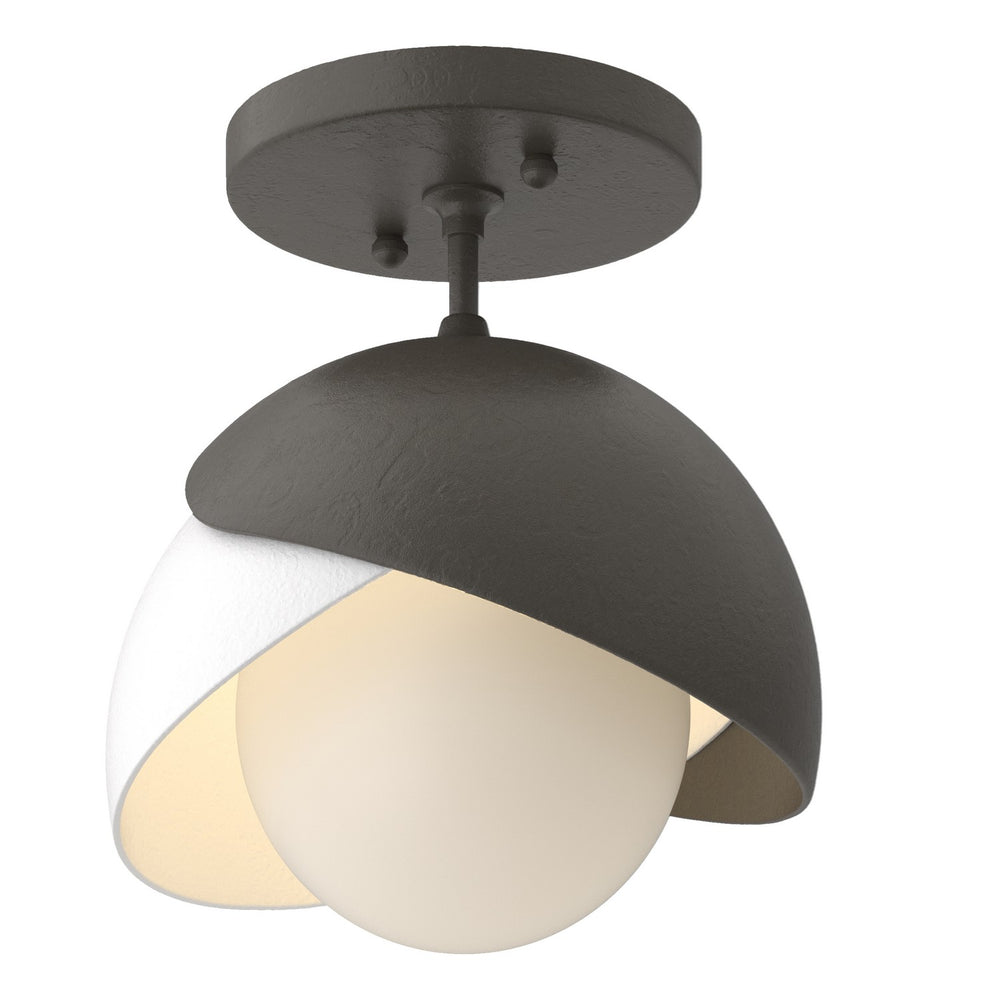 Hubbardton Forge - One Light Semi-Flush Mount - Brooklyn - Dark Smoke- Union Lighting Luminaires Decor