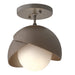 Hubbardton Forge - One Light Semi-Flush Mount - Brooklyn - Dark Smoke- Union Lighting Luminaires Decor