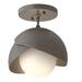 Hubbardton Forge - One Light Semi-Flush Mount - Brooklyn - Dark Smoke- Union Lighting Luminaires Decor