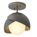 Hubbardton Forge - One Light Semi-Flush Mount - Brooklyn - Dark Smoke- Union Lighting Luminaires Decor