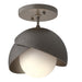Hubbardton Forge - One Light Semi-Flush Mount - Brooklyn - Dark Smoke- Union Lighting Luminaires Decor