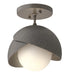 Hubbardton Forge - One Light Semi-Flush Mount - Brooklyn - Dark Smoke- Union Lighting Luminaires Decor