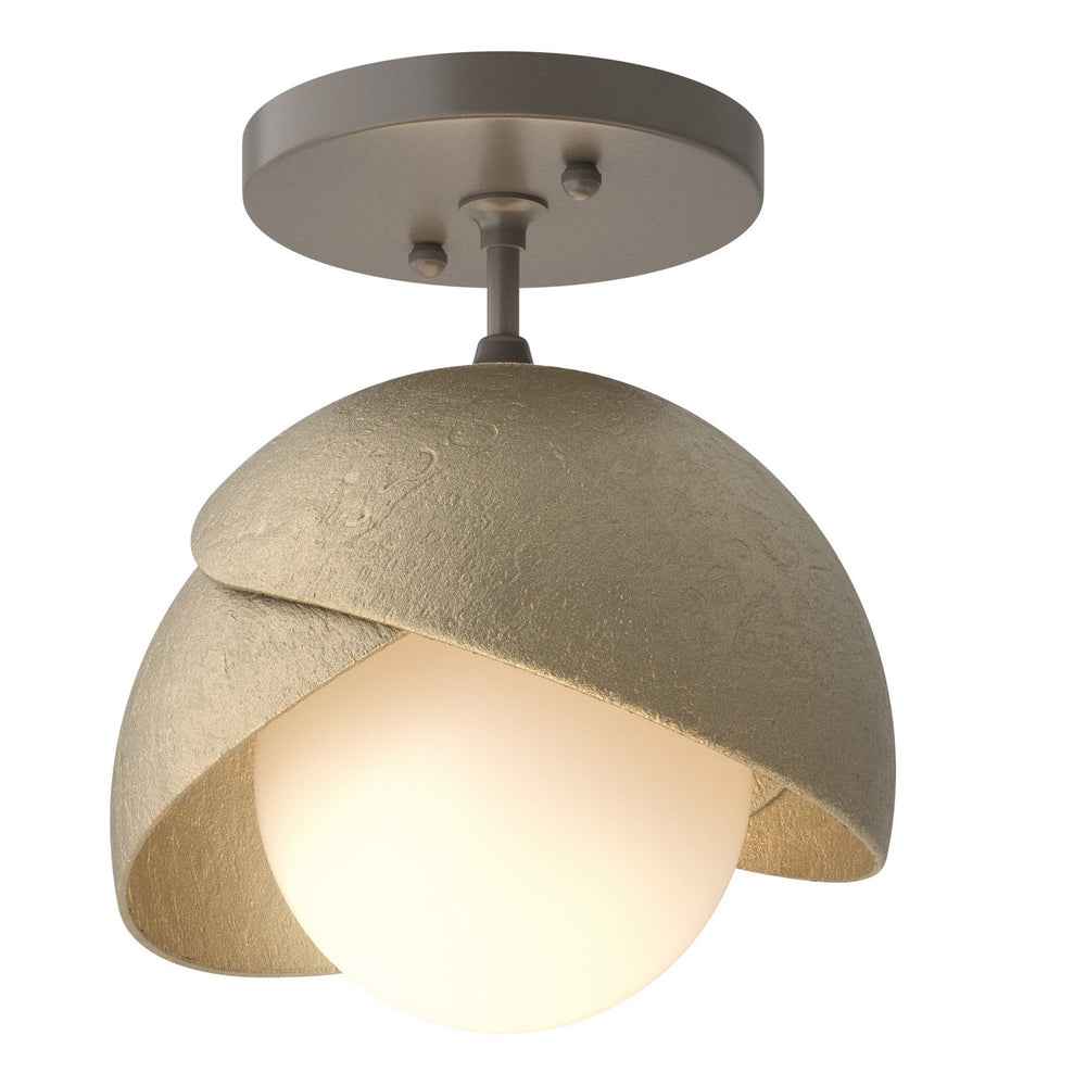 Hubbardton Forge - One Light Semi-Flush Mount - Brooklyn - Dark Smoke- Union Lighting Luminaires Decor