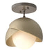 Hubbardton Forge - One Light Semi-Flush Mount - Brooklyn - Dark Smoke- Union Lighting Luminaires Decor