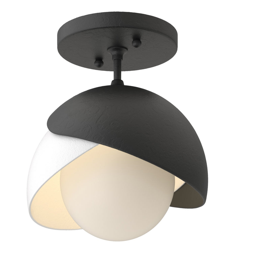 Hubbardton Forge - One Light Semi-Flush Mount - Brooklyn - Black- Union Lighting Luminaires Decor