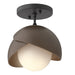 Hubbardton Forge - One Light Semi-Flush Mount - Brooklyn - Black- Union Lighting Luminaires Decor