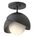 Hubbardton Forge - One Light Semi-Flush Mount - Brooklyn - Black- Union Lighting Luminaires Decor