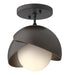 Hubbardton Forge - One Light Semi-Flush Mount - Brooklyn - Black- Union Lighting Luminaires Decor