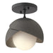 Hubbardton Forge - One Light Semi-Flush Mount - Brooklyn - Black- Union Lighting Luminaires Decor