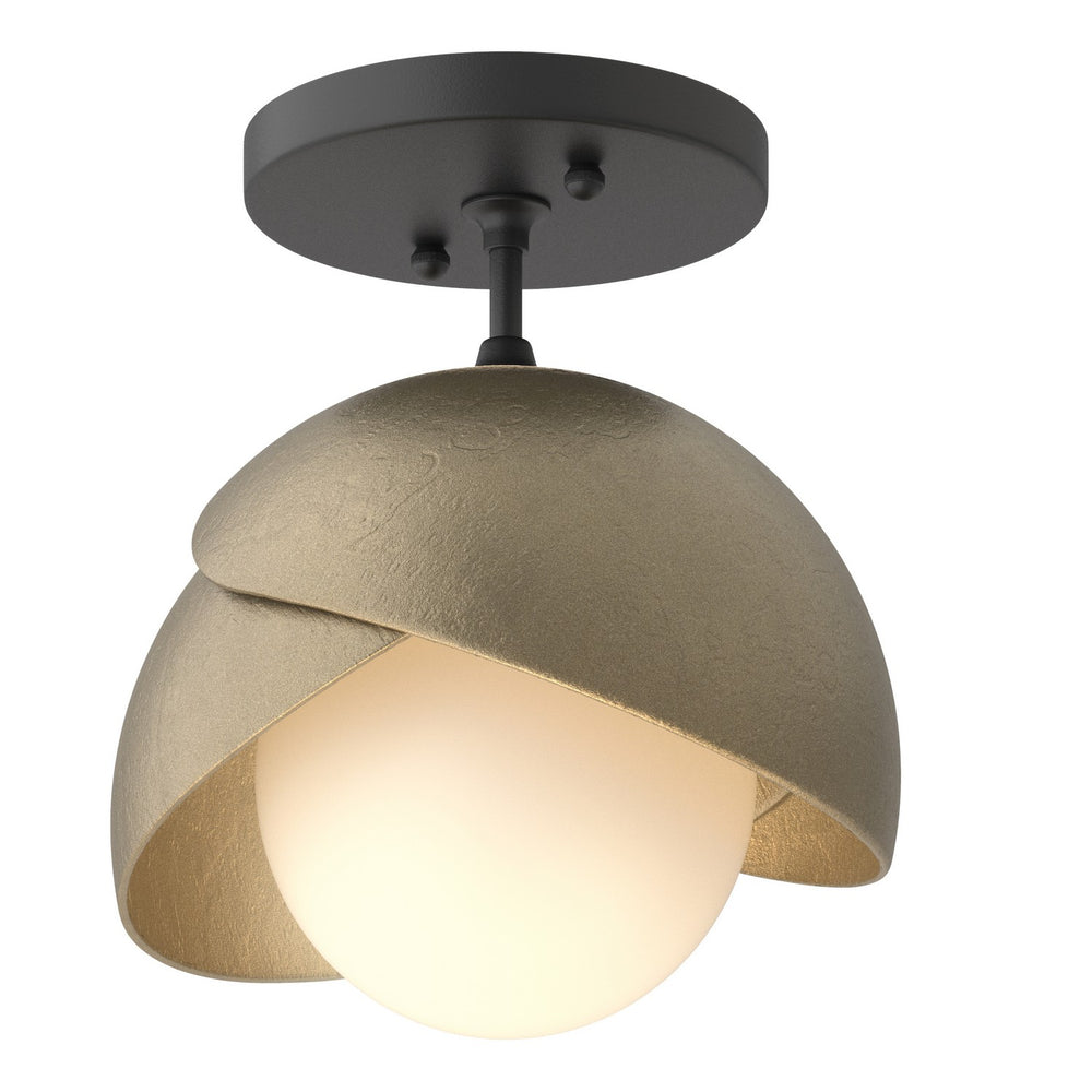 Hubbardton Forge - One Light Semi-Flush Mount - Brooklyn - Black- Union Lighting Luminaires Decor