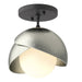 Hubbardton Forge - One Light Semi-Flush Mount - Brooklyn - Black- Union Lighting Luminaires Decor