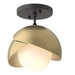 Hubbardton Forge - One Light Semi-Flush Mount - Brooklyn - Black- Union Lighting Luminaires Decor
