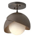 Hubbardton Forge - One Light Semi-Flush Mount - Brooklyn - Oil Rubbed Bronze- Union Lighting Luminaires Decor