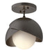 Hubbardton Forge - One Light Semi-Flush Mount - Brooklyn - Oil Rubbed Bronze- Union Lighting Luminaires Decor