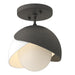 Hubbardton Forge - One Light Semi-Flush Mount - Brooklyn - Natural Iron- Union Lighting Luminaires Decor