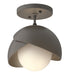 Hubbardton Forge - One Light Semi-Flush Mount - Brooklyn - Natural Iron- Union Lighting Luminaires Decor