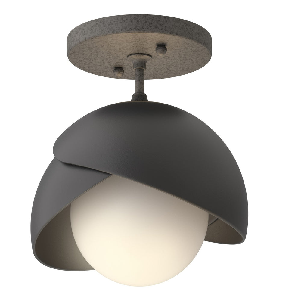 Hubbardton Forge - One Light Semi-Flush Mount - Brooklyn - Natural Iron- Union Lighting Luminaires Decor