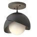 Hubbardton Forge - One Light Semi-Flush Mount - Brooklyn - Natural Iron- Union Lighting Luminaires Decor
