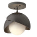 Hubbardton Forge - One Light Semi-Flush Mount - Brooklyn - Natural Iron- Union Lighting Luminaires Decor