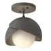 Hubbardton Forge - One Light Semi-Flush Mount - Brooklyn - Natural Iron- Union Lighting Luminaires Decor