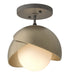 Hubbardton Forge - One Light Semi-Flush Mount - Brooklyn - Natural Iron- Union Lighting Luminaires Decor