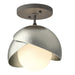 Hubbardton Forge - One Light Semi-Flush Mount - Brooklyn - Natural Iron- Union Lighting Luminaires Decor
