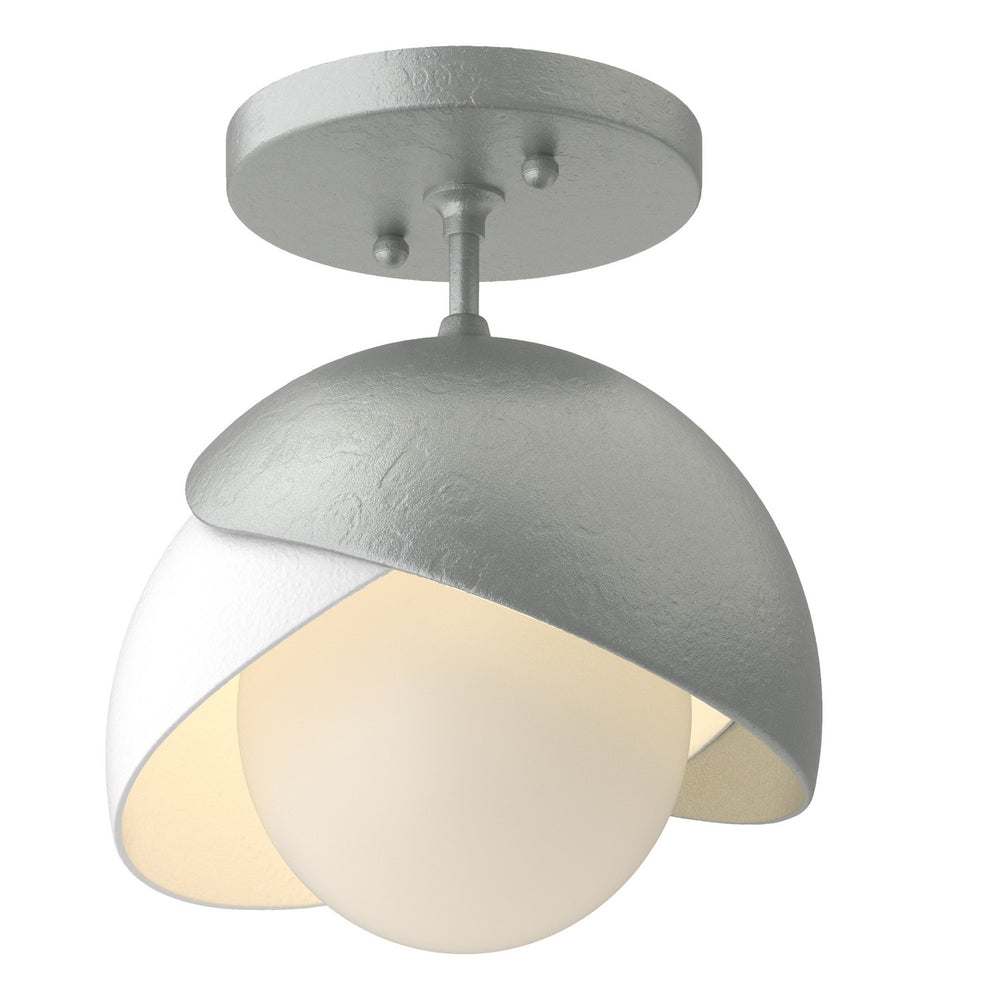 Hubbardton Forge - One Light Semi-Flush Mount - Brooklyn - Vintage Platinum- Union Lighting Luminaires Decor