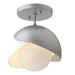 Hubbardton Forge - One Light Semi-Flush Mount - Brooklyn - Vintage Platinum- Union Lighting Luminaires Decor