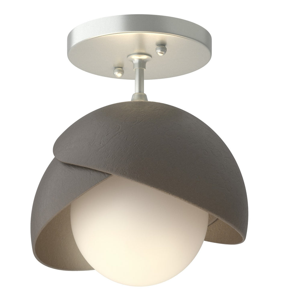 Hubbardton Forge - One Light Semi-Flush Mount - Brooklyn - Vintage Platinum- Union Lighting Luminaires Decor