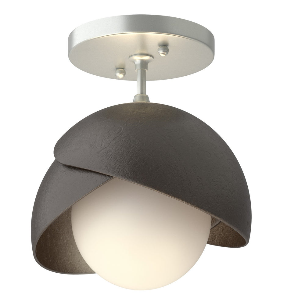 Hubbardton Forge - One Light Semi-Flush Mount - Brooklyn - Vintage Platinum- Union Lighting Luminaires Decor