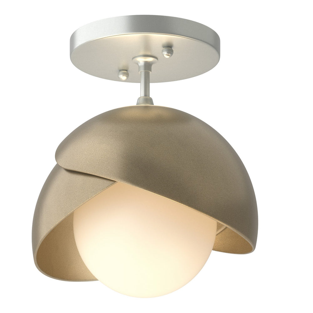 Hubbardton Forge - One Light Semi-Flush Mount - Brooklyn - Vintage Platinum- Union Lighting Luminaires Decor