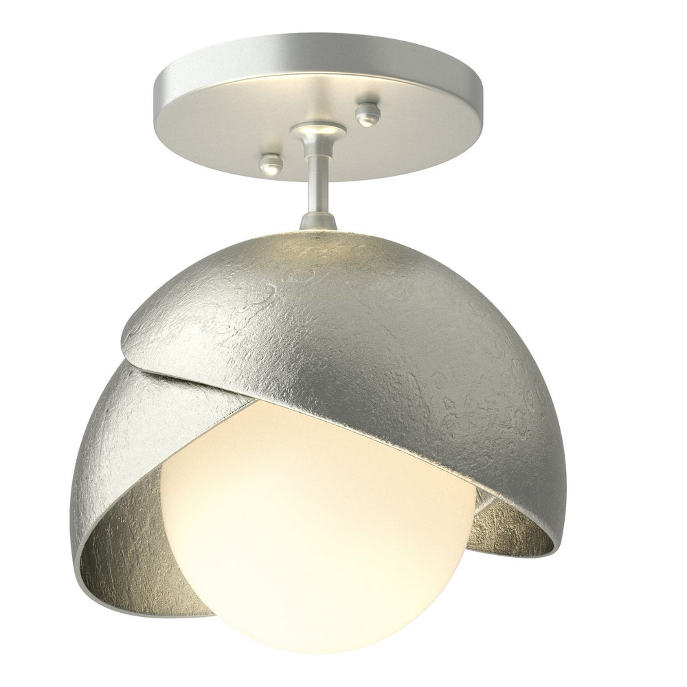 Hubbardton Forge - One Light Semi-Flush Mount - Brooklyn - Vintage Platinum- Union Lighting Luminaires Decor