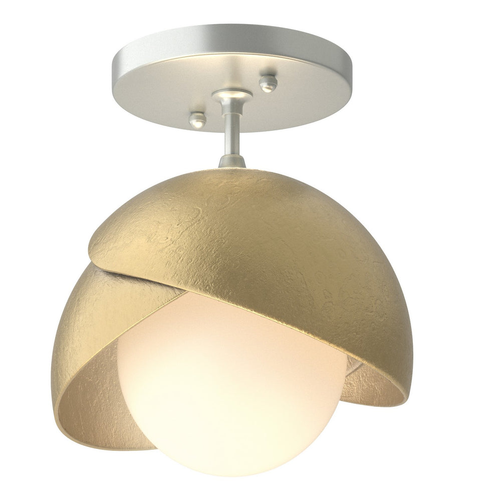 Hubbardton Forge - One Light Semi-Flush Mount - Brooklyn - Vintage Platinum- Union Lighting Luminaires Decor