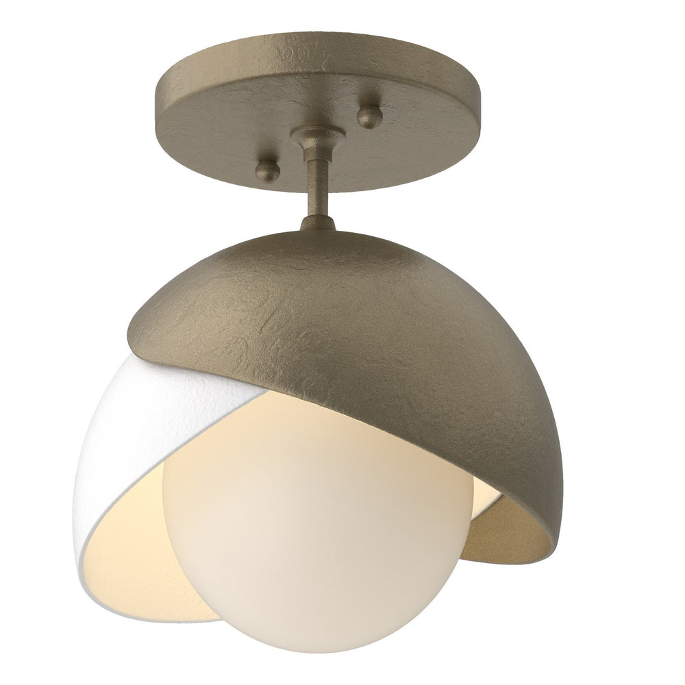 Hubbardton Forge - One Light Semi-Flush Mount - Brooklyn - Soft Gold- Union Lighting Luminaires Decor